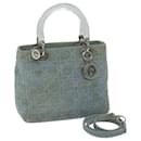 Christian Dior Canage Hand Bag Denim 2way Blue Auth bs10872