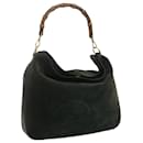 GUCCI Bamboo Hand Bag Suede Green Auth ep2676 - Gucci