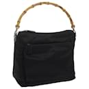 Bolsa de Ombro GUCCI Bambu Nylon Preto Auth ep2587 - Gucci