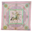 HERMES CARRE 90 FEUX D'ARTIFICE Scarf Silk Pink Auth ac2491 - Hermès