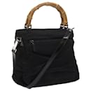 GUCCI Bamboo Hand Bag Nylon 2way Black 002 2122 0508 Auth ep2733 - Gucci