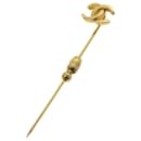 CHANEL Brooch metal Gold Tone CC Auth bs12173 - Chanel