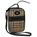 BURBERRY Nova Check Shoulder Bag Canvas Beige Black Auth 66162 - Burberry