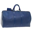 Louis Vuitton Epi Keepall 55 Boston Bag Blue M42955 Autenticação de LV 66056