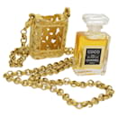 CHANEL Perfume Necklace Gold Tone CC Auth yk10532 - Chanel