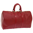 Louis Vuitton Epi Keepall 45 Boston Bag Red M42977 LV Auth ep3211
