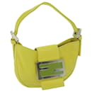 FENDI Mini Croissant Hand Bag Leather Yellow Auth yk10174A - Fendi