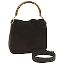 GUCCI Bamboo Shoulder Bag Suede 2way Brown 001 3754 1638 Auth ep2097 - Gucci