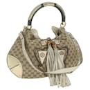 GUCCI GG Canvas Bamboo Indy Shoulder Bag 2way Beige 177088 Auth yk9244 - Gucci