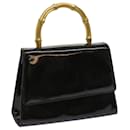 GUCCI Bamboo Hand Bag Patent leather Black 005 781 0265 Auth yk10239 - Gucci