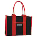Bolsa de mão pequena BALENCIAGA Hard Ware em lona preto vermelho 671402 Auth FM3051 - Balenciaga