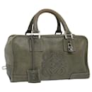 LOEWE Amazonas Hand Bag Leather Khaki Auth fm3045 - Loewe