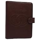 CHANEL COCO Mark Day Planner Couverture Caviar Skin Brown CC Auth am5500 - Chanel