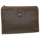 CELINE Macadam Canvas Clutch Bag PVC Leather Brown Auth ti1357 - Céline