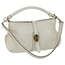 BURBERRY Shoulder Bag Leather White Auth bs11093 - Burberry
