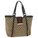 Sac cabas GUCCI GG Canvas Web Sherry Line Beige Auth 64874 - Gucci