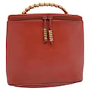 LOEWE Vanity Velazquez Twist Hand Bag Leather Orange Auth am5458 - Loewe