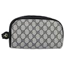 GUCCI GG Supreme Pouch PVC Leather Navy Auth ep2829 - Gucci