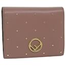FENDI Studs Wallet Leather Pink Auth am5281 - Fendi