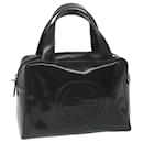 GUCCI Interlocking Hand Bag Patent leather Black Auth ar11228 - Gucci