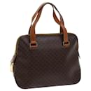 CELINE Macadam Canvas Hand Bag PVC Leather Brown Auth 63444 - Céline