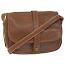 HERMES Noumea Shoulder Bag Leather Brown Auth bs10684 - Hermès