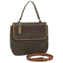 CELINE Macadam Canvas Hand Bag PVC Leather 2way Brown Auth 62941 - Céline