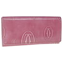 CARTIER Happy Birthday Wallet Patent leather Pink Auth am5559 - Cartier