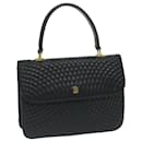 BALLY Quilted Hand Bag Leather Black Auth yk10131 - Bally