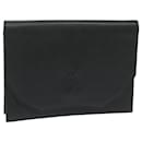 SAINT LAURENT Clutch Bag Leather Black Auth 63837 - Saint Laurent