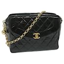 CHANEL Matelasse Chain Shoulder Bag Patent leather Black CC Auth 63577A - Chanel
