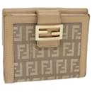 FENDI Portafoglio Zucchino Canvas Mamma Beige Auth ai712 - Fendi