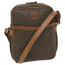 CELINE Macadam Canvas Shoulder Bag PVC Leather Brown Auth 62822 - Céline