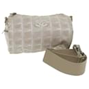 CHANEL New Travel Line Shoulder Bag Nylon Beige CC Auth ep2838 - Chanel