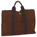 HERMES Fourre ToutMM Hand Bag Canvas Brown Auth ti1426 - Hermès