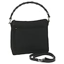 GUCCI Canvas Bamboo Hand Bag Black 000 0509 002122 Auth ep2664 - Gucci