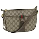 GUCCI GG Supreme Web Sherry Line Shoulder Bag Beige Red 001 56 6177 Auth bs10997 - Gucci