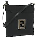 FENDI Zucca Canvas Shoulder Bag Black Auth bs10962 - Fendi