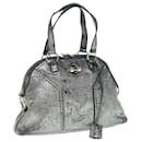 SAINT LAURENT Hand Bag Leather Silver 156464 Auth bs11121 - Saint Laurent