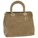 Christian Dior Hand Bag Nylon Brown Auth bs11014