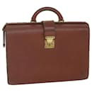 LOUIS VUITTON Epi Serviette Fermoir Briefcase Brown LV Auth ki3816 - Louis Vuitton