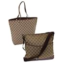 Gucci GG Canvas shoulder bag 2Set Beige Brown Auth am5358