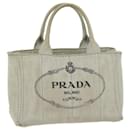 PRADA Canapa PM Hand Bag Canvas White Auth bs10879 - Prada