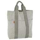 HERMES Fourre Tout Cabas Tote Bag Canvas Gray Auth th4441 - Hermès