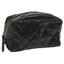 CHANEL Clutch Bag Patent leather Black CC Auth bs11009 - Chanel