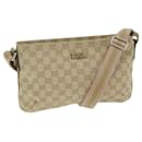 GUCCI GG Canvas Sherry Line Shoulder Bag Beige Gold pink 189749 Auth yk10013 - Gucci