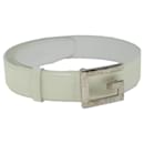 GUCCI Belt Leather 28.3""-30.3"" White Auth ti1437 - Gucci