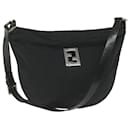 FENDI Zucca Canvas Shoulder Bag Black Auth ac2516 - Fendi
