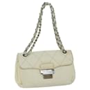 CHANEL Chain Shoulder Bag Leather White CC Auth bs10926 - Chanel