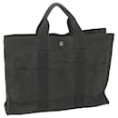 HERMES Her Line MM Tote Bag Canvas Gray Auth bs11086 - Hermès